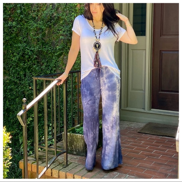 ✨LAST ONE✨CHIC TIE DYE WIDE LEG PULL ON PANTS - Picture 2 of 8